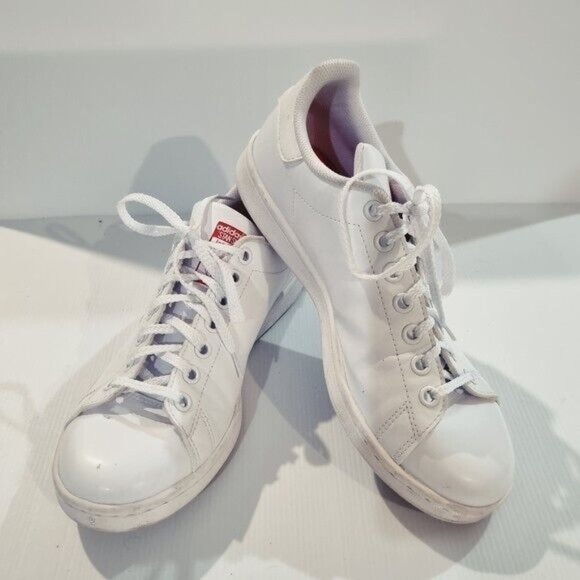 ADIDAS Ladies Special Edition Stan Smith Leather Sneakers Red Heart, Size 7 - Picture 3 of 12